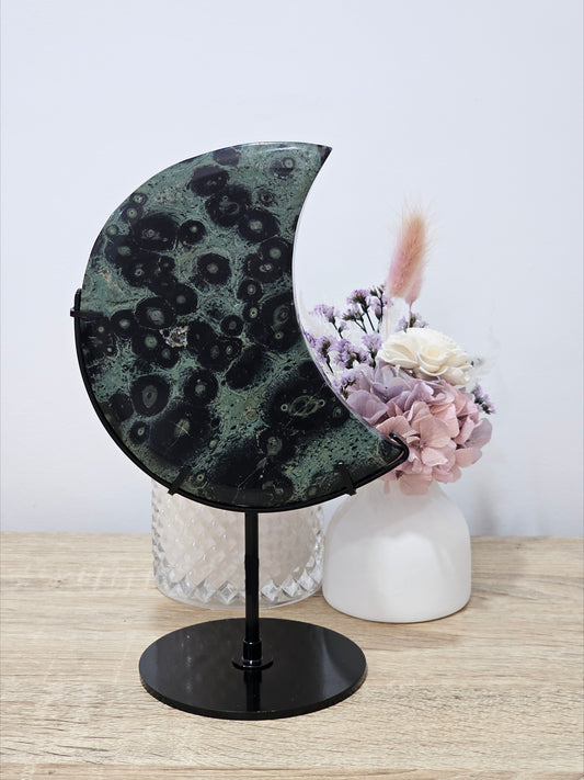 Kambaba Jasper Moon on Stand