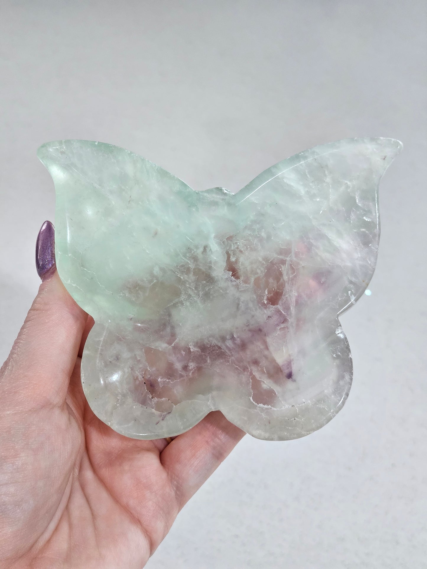 Rainbow Fluorite Butterfly Trinket Bowl