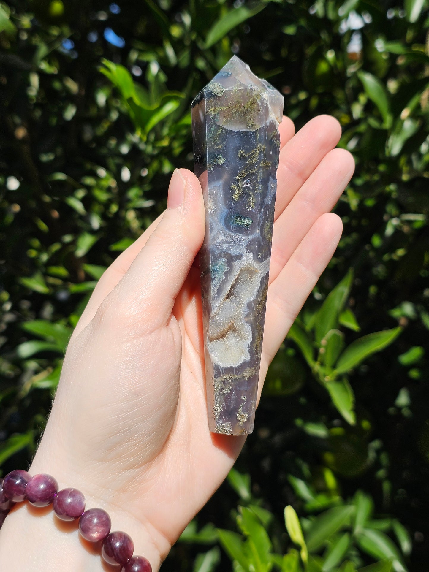 Moss Agate Wand