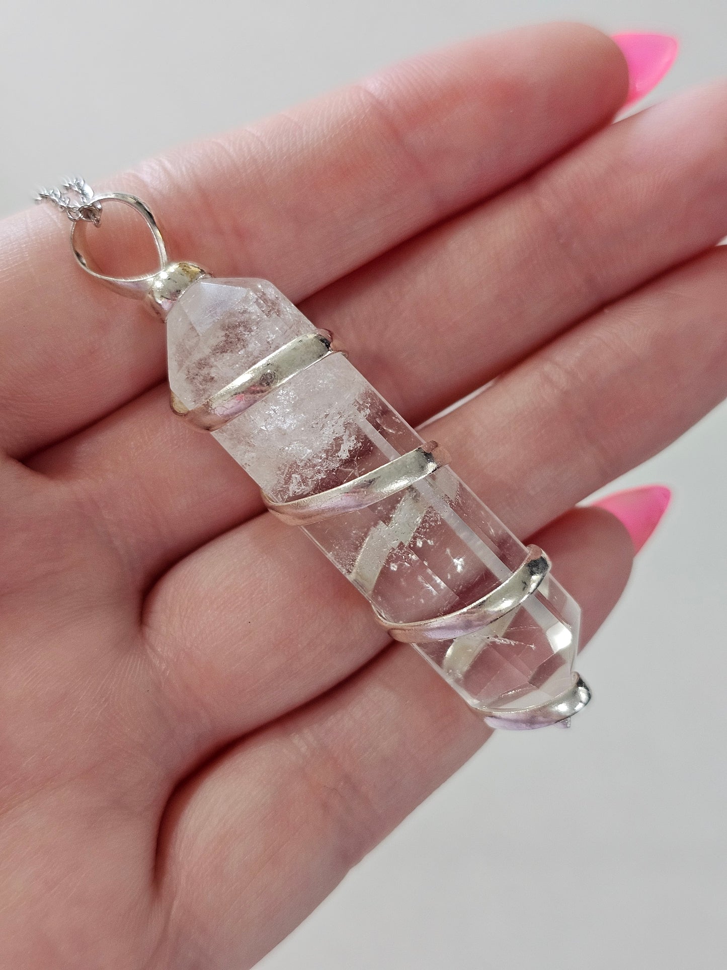 Spiral Clear Quartz Necklace