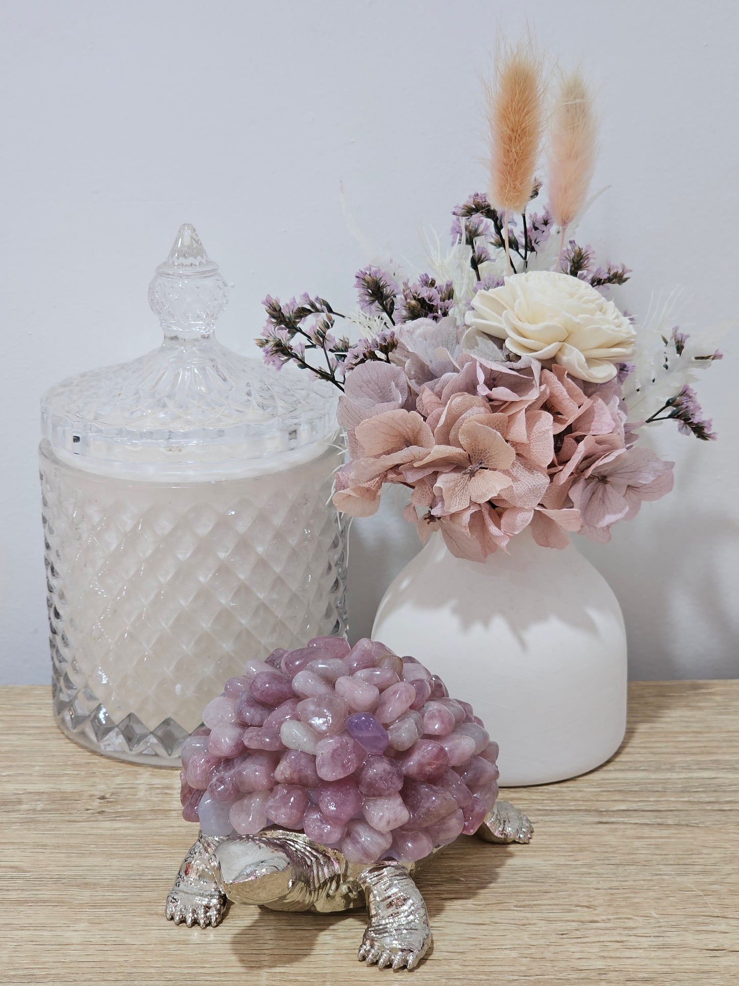 Rose Quartz Turtle Crystal Light