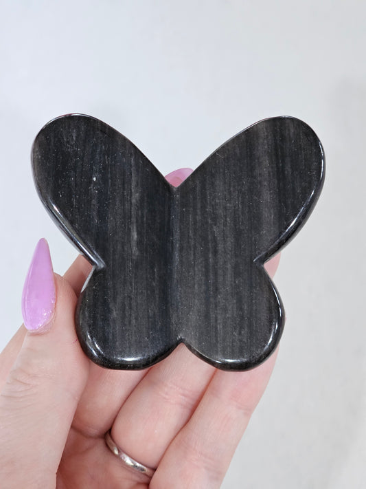 Silver Sheen Obsidian Butterfly