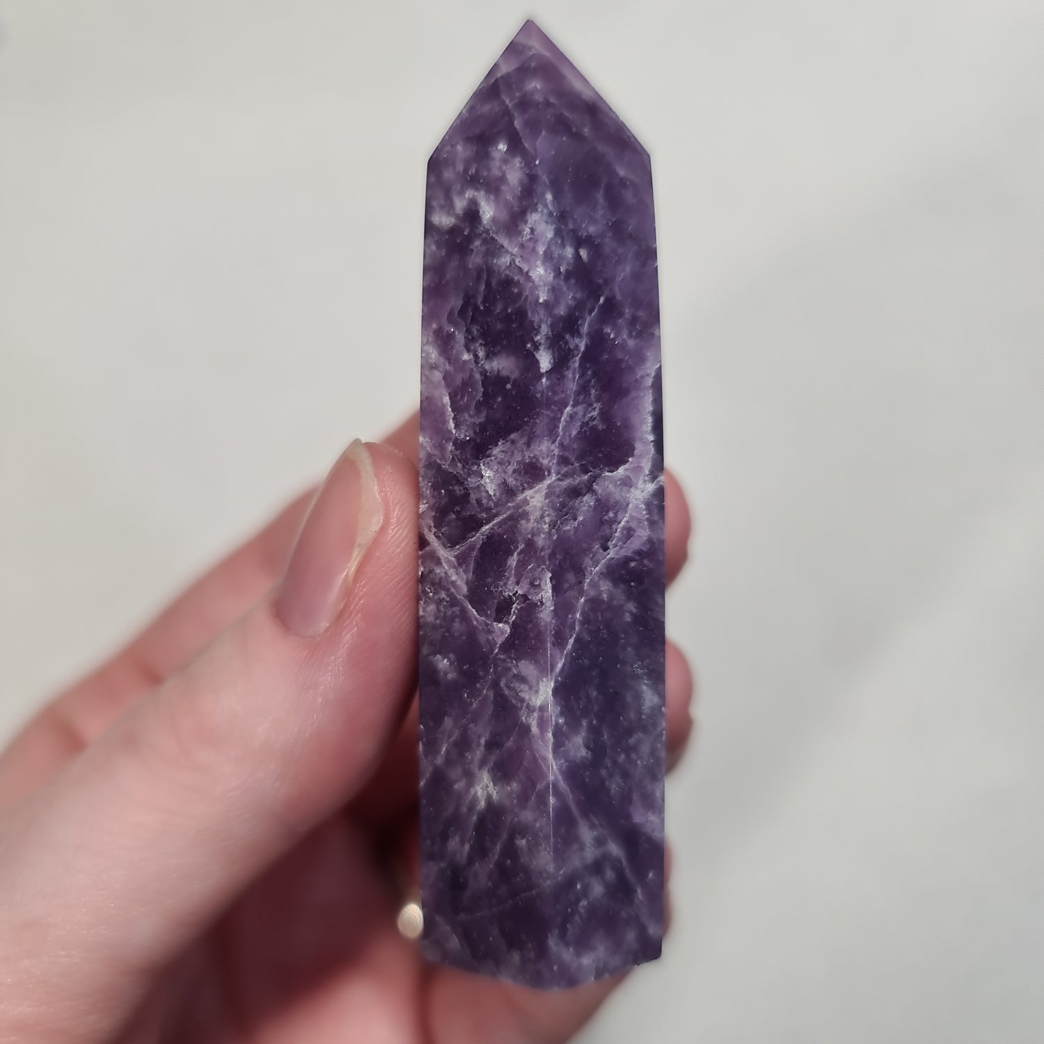 lepidolite tower crystal