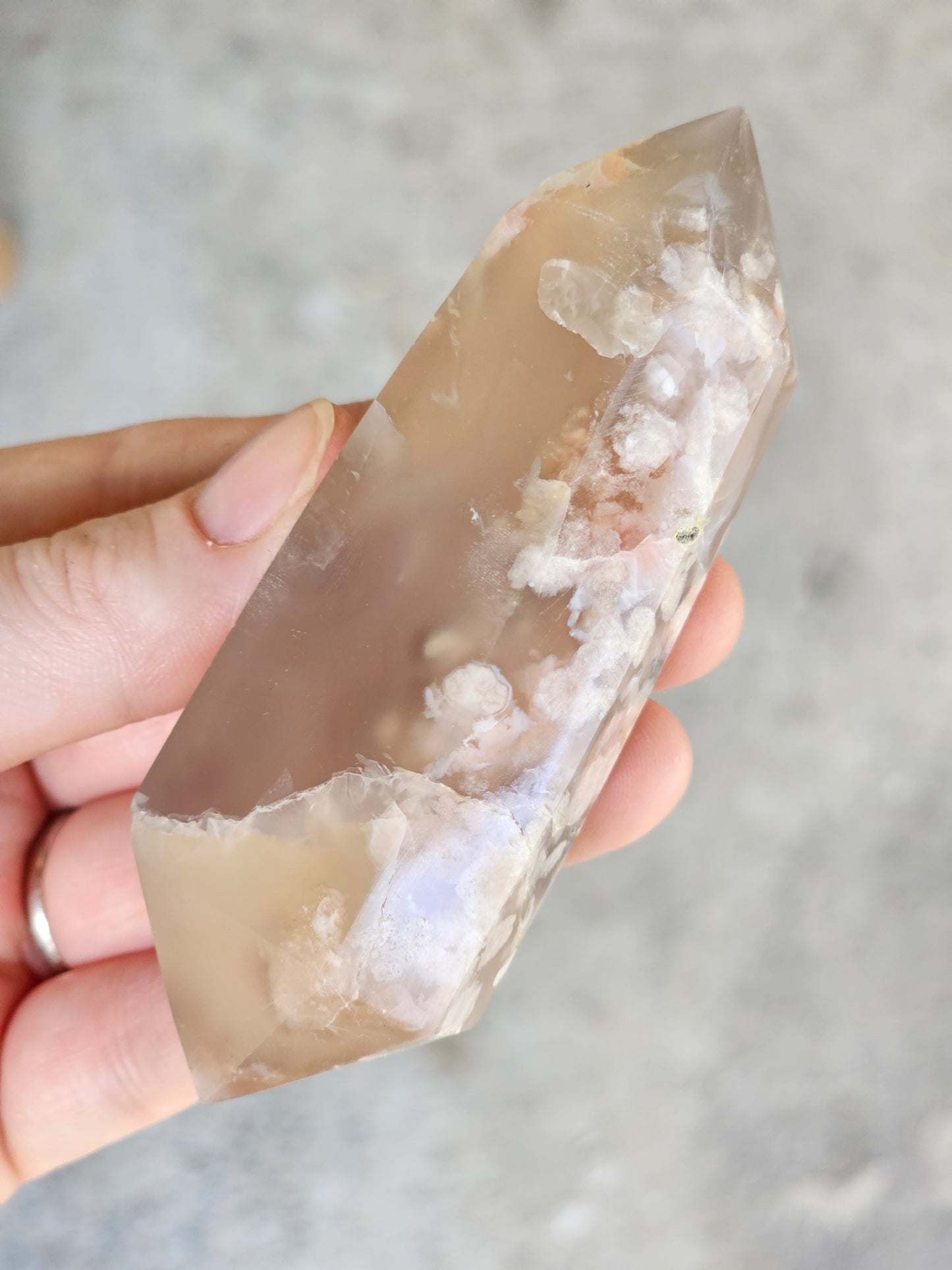 Flower Agate Double Point