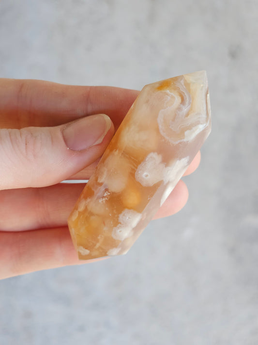 Flower Agate Double Point