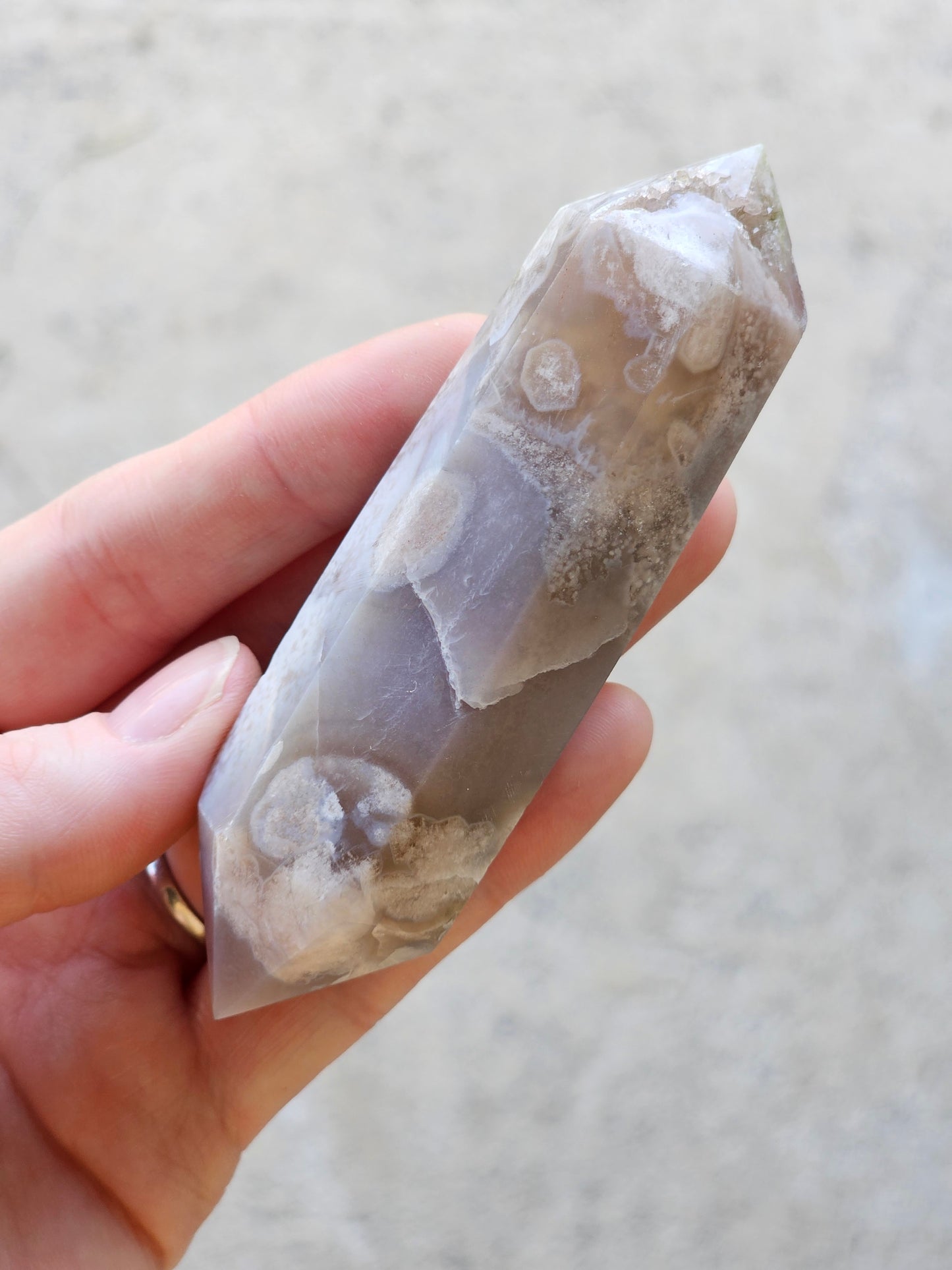 Flower Agate Double Point