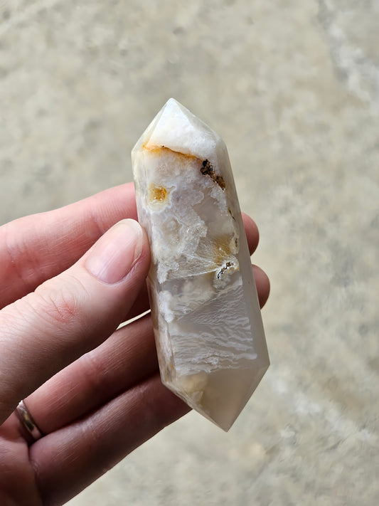 Flower Agate Double Point