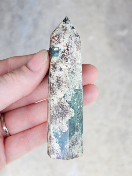 Green Flower Jasper Tower